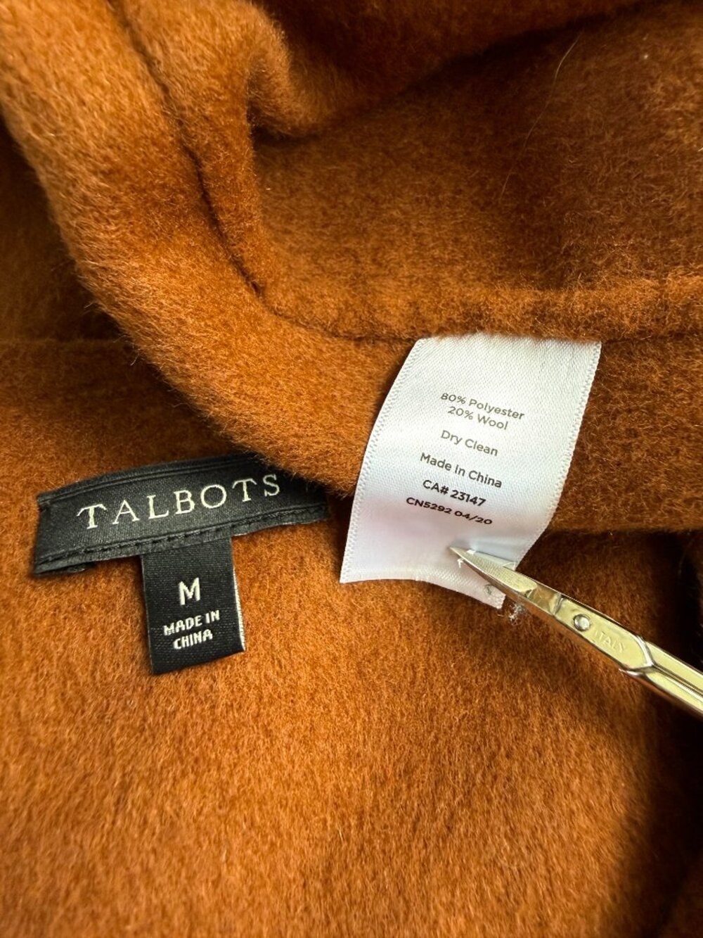 Talbots Longline Sweater Vest Wool Blend Sleeveless Belted Cognac Layering (M) - Picture 7 of 8